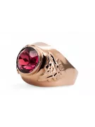 Vintage 14k ružové zlato Rubínový prsteň Vintage štýl vrc078r